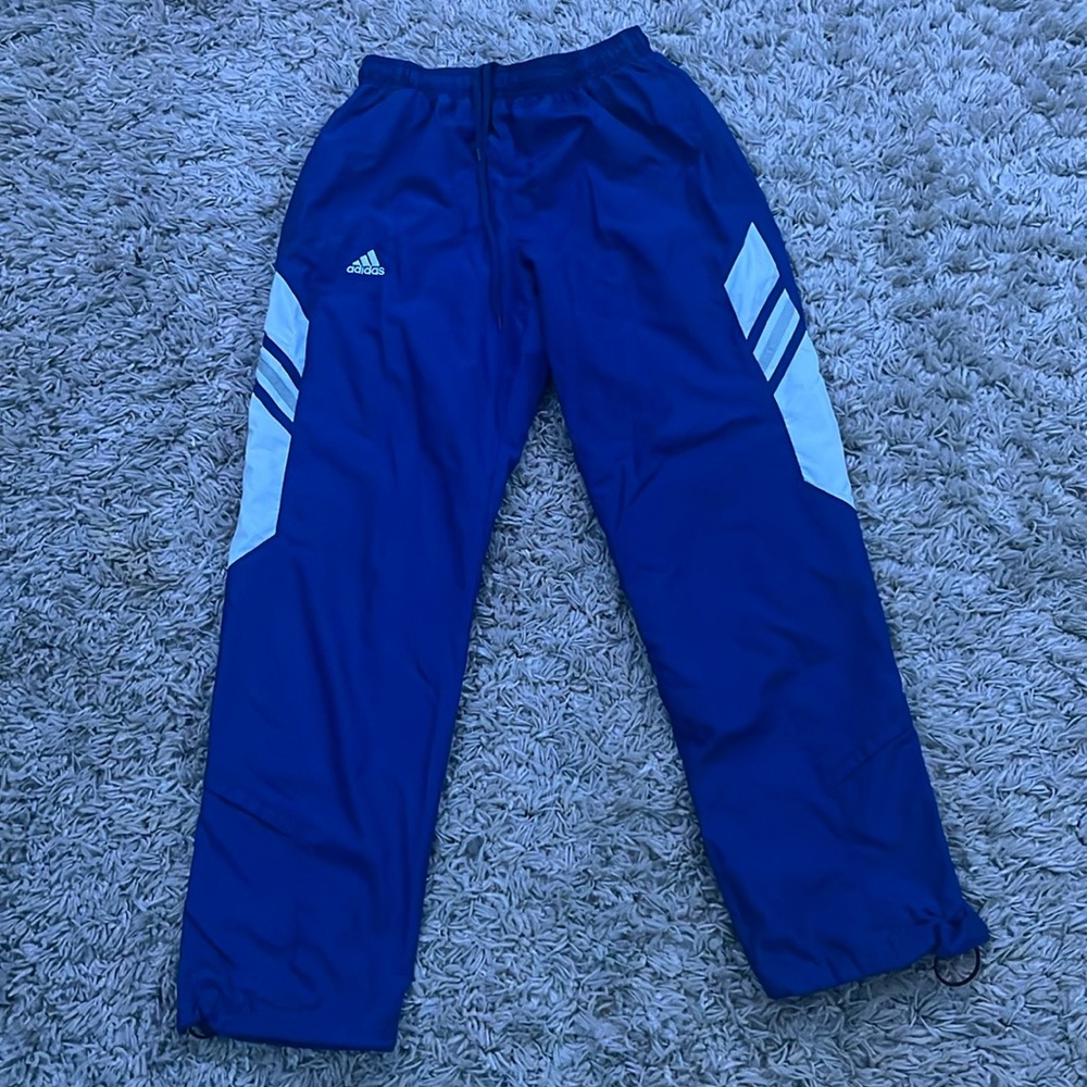 Adidas blue pants, size small